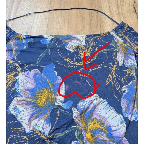 Free People We The Free Size L Birds of Paradise Off Shoulder Bell Sleeve *Flaw - Picture 9 of 9